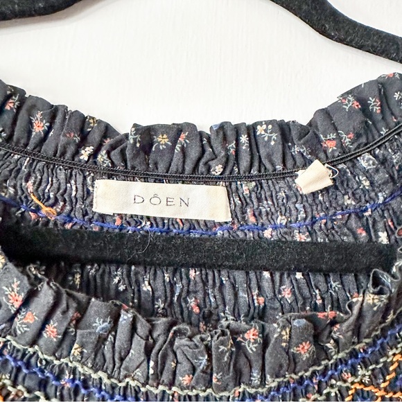 Doen Isidore Dress Midi Black Park Monceau Floral Size Small - Picture 3 of 7